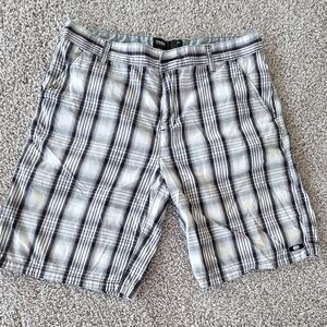 Oakley Gray and Black Plaid Shorts